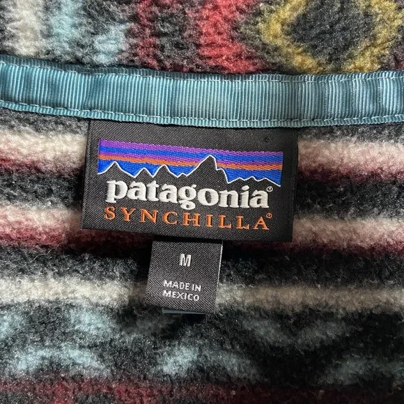 Patagonia Synchilla Sweater men's Medium 1/4 Snap-T Pullover Aztec Saltillo 2016